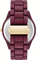 Nine West Women's Metal Bracelet Watch with Rubberized Coating - Image 3